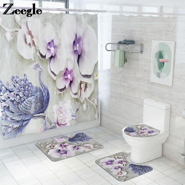 

bath mats print flowers shower mat bathroom carpet anti slip rug pad absorbent set microfiber for