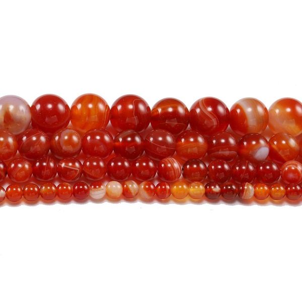 

red beads round carnelian natural banded agat natural stone charm beads for jewelry making diy bracelet necklace 4 6 8 10 h bbybjy, Silver