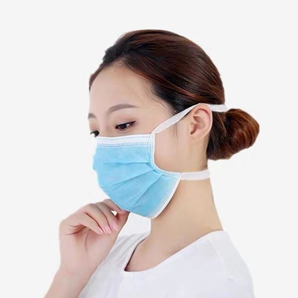 

wholesale mask disposable non-woven 3ply mascarilla masker face (blue ) in stock ing