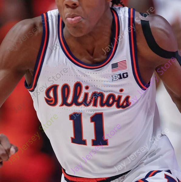 2021 Illinois Fighting Illini Basketball Jersey NCAA College Ayo