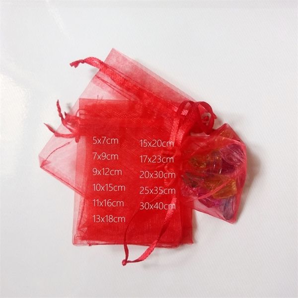 

1000pcs red gift bags for jewelry bags and packaging organza bag drawstring bag wedding/woman travel storage display pouches t200602, Pink;blue