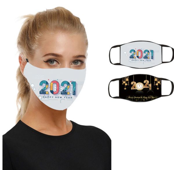 

the latest christmas and new year face mask, 2021 new year printing style comfortable, breathable and warm face mask, ing