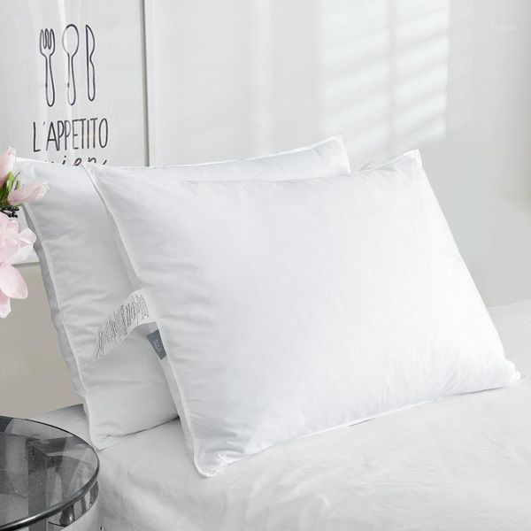 

pillow puredown 2 pack feather pillows for side and back sleepers, 100% downproof cotton cover, standard, queen, king1