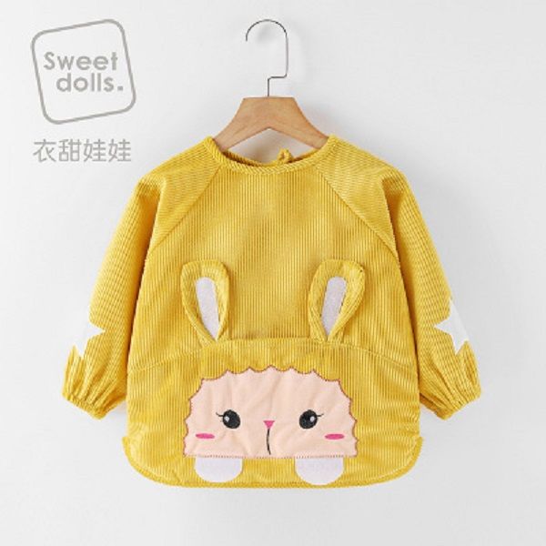 

baby eating gown crystal velvet autumn and winter waterproof anti-dirty anti-wearing children's apron babies long-sleeved baby protecti, Blue