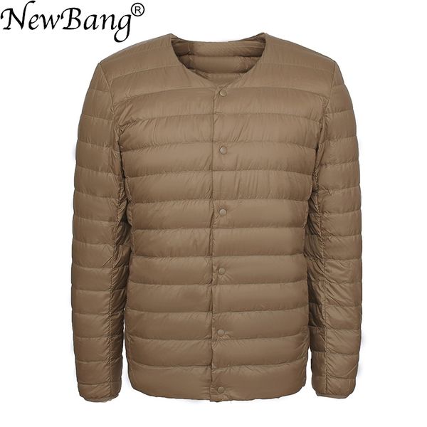 

newbang brand men's down jacket ultra light down jacket men slim windproof portable lightweight coat warm liner y1124, Black