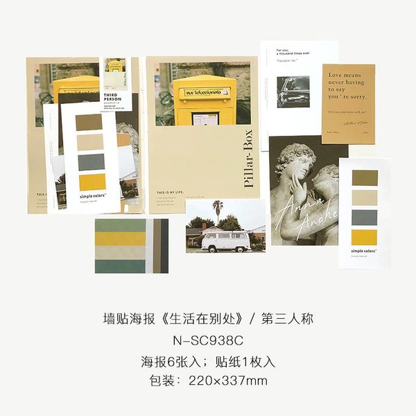 

7pcs many art landscape butter paper kraft paper card journal scrapbook material paper fresh word lomo card wmtfki petsyard