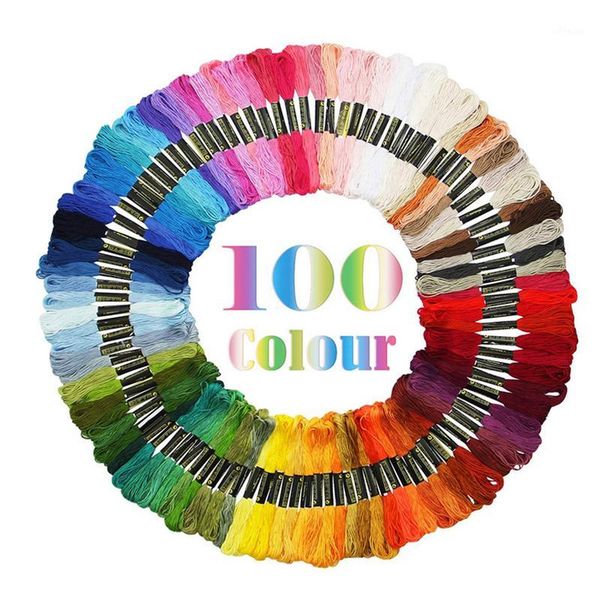 

100pcs random color diy silk thread branch thread similar cross stitch1, Black;white