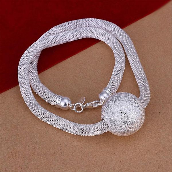 

new listing sell silver color frosted ball network chain charm women lady necklace fashion trends jewelry gifts n182 h sqcvqv
