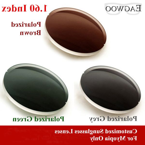 

eagwo 1.60 index prescription polarized lenses grey brown green sunglasses lens for myopia uv anti glare 160