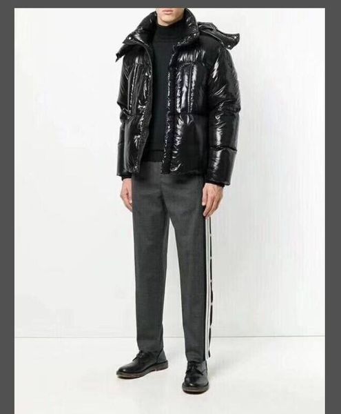 

new brand men's winter thick down coats casual white duck down jacket outdoor warm men hooded down outwear jacket parkas, Black