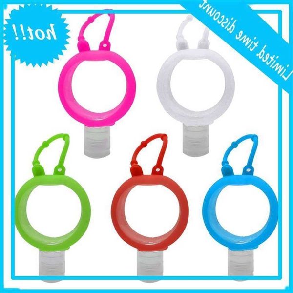 

portable 30ml travelling bottles silicones reproducible interoperable containers hand disinfectant game key hanger carrier, Black