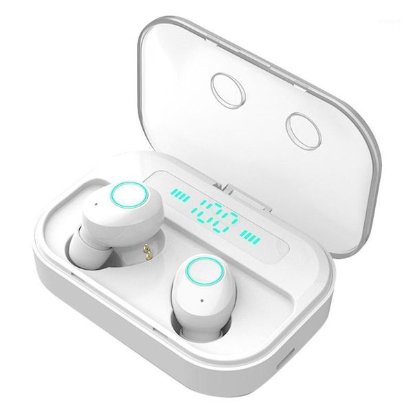 

m7 wireless earphones led display noise reduction bluetooth 5.0 multifunctional stereo waterproof mini usb port abs earbud1