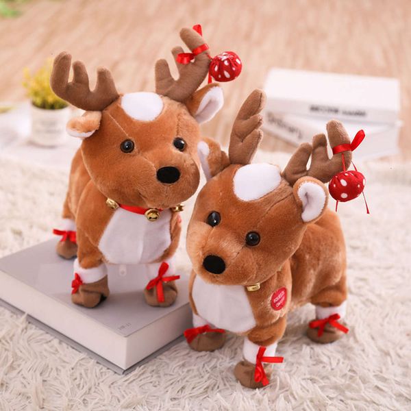 

s claus walk elk electric music christmas doll plush toys gifts for children sg1m