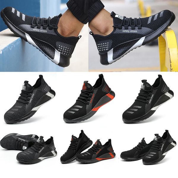 

2021 anti-smashing safety shoes flying woven breathable safety shoes non-slip deodorant men's work sneaker summer protective sneaker