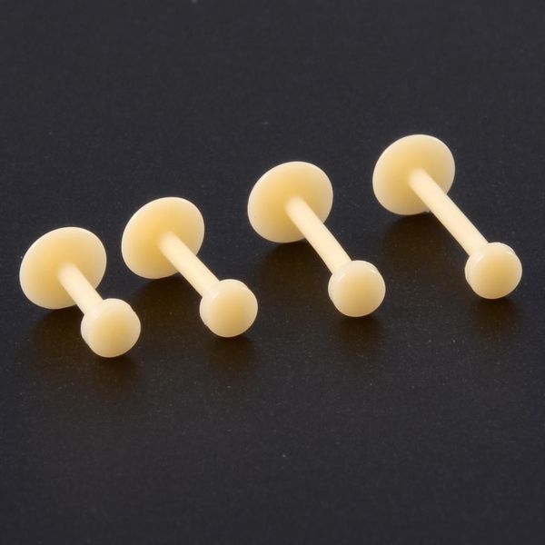 

10pcs flesh color bio flexible ptfe labret retainer rings ear tragus helix cartilage earring stud ptfe basic retainer piercing q bbyggh, Silver