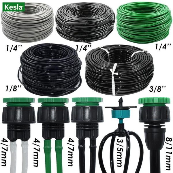 

kesla 3/5mm 4/7mm 8/11mm garden watering hose pvc drip irrigation tubing 1/8'' 1/4'' 3/8'' black white green p