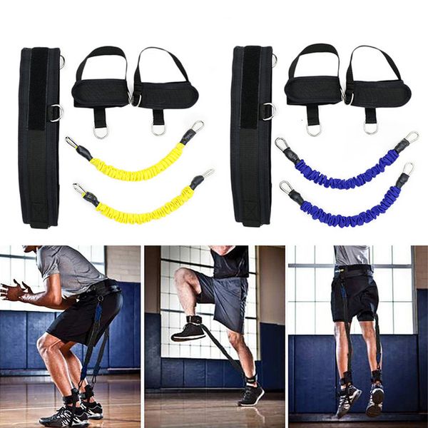 

resistance band fitness bouncing trainer rope basketball tennis running jump leg strength training agility pull strap equipment