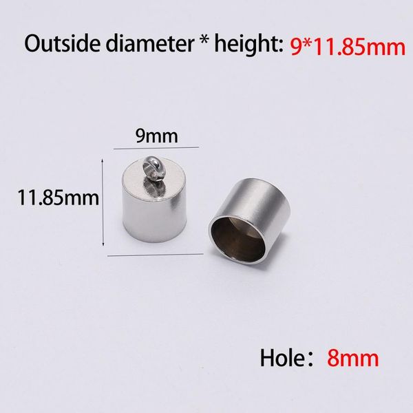 

10pcs/lot stainless steel end tip cap fit 2 3 4 5 6 7 8 10mm tassel leather cord end crimp caps for wmthou bdesybag