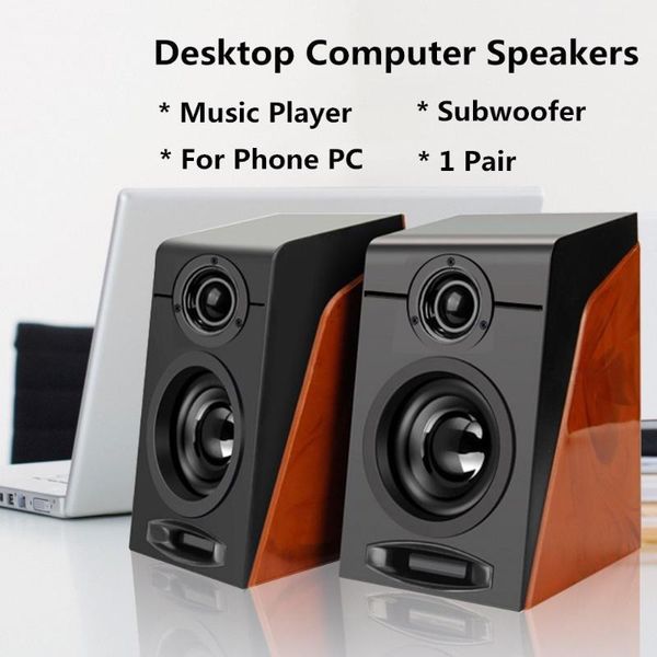 

2pcs mini usb2.0 wired speakers computer speakers bass 3.5mm stereo music player subwoofer sound box for pc desk1