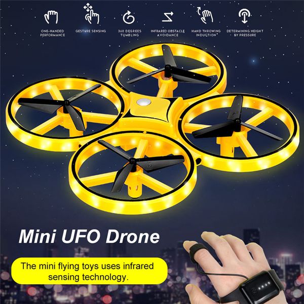 

uav mini quad copter induction drone smart watch remote sensing gesture aircraft ufo somatosensory noctilucent interaction