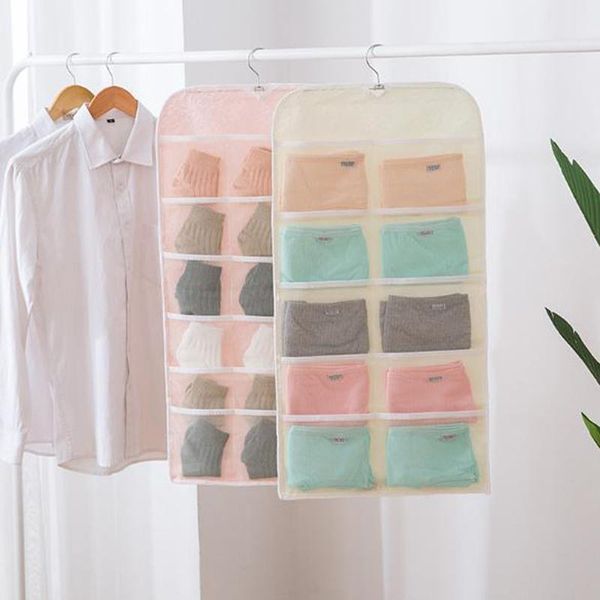

practical hanging underwear organizer for wardrobe closet storage bag door wall breathable bra bag with hanger pouch