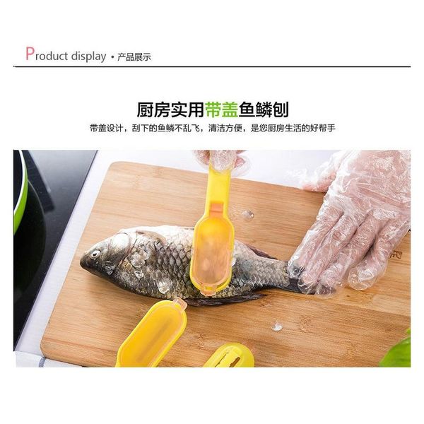 

creative fish scale scraper fish knife kitchen accessories stainless steel plastic fish scale planing seafood tool bbypns