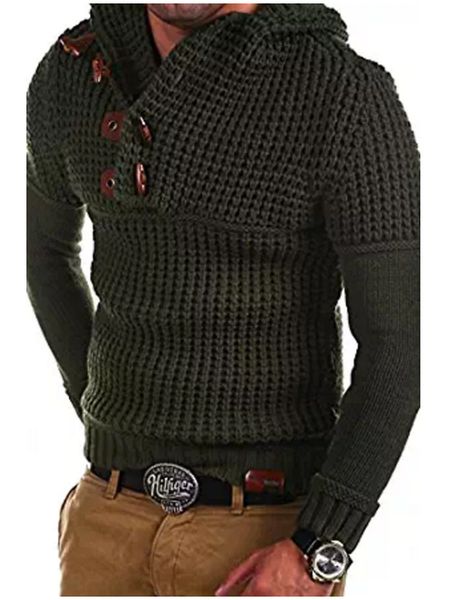 

autumn zogaa "-winter sweater vest with male hood antler buckle knitted pullovers soft man sweaters streetwear solid swedish jdh4, Black