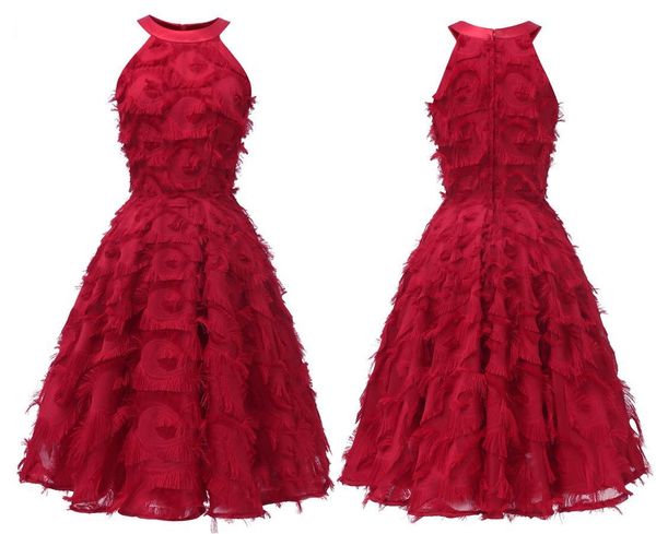 

burgundy/pink/white cocktail dresses 2021 halter ruffles short graduation celebrity dresses elegant fashion elegant party gowns, Black