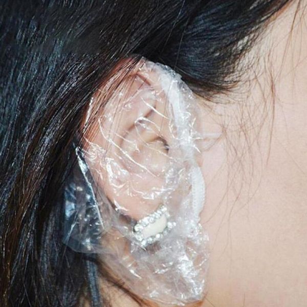 

100pcs disposable waterproof ear cover salon dyeing hair ear protector caps shower waterproof coloring ear protect jllpfj