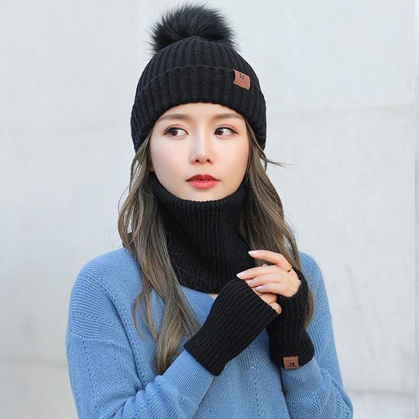 

beanie/skull caps gloves, neck, hat, suit, ladies, winter tide, solid cap, warm scarf, knitted earwarm ball, Blue;gray