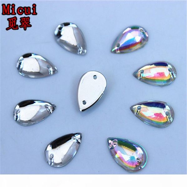

200pcs 8*13mm ab clear acrylic crystal drop flatback acrylic rhinestones jewelry accessories sewing buttons sew on 2 hole zz10, Black