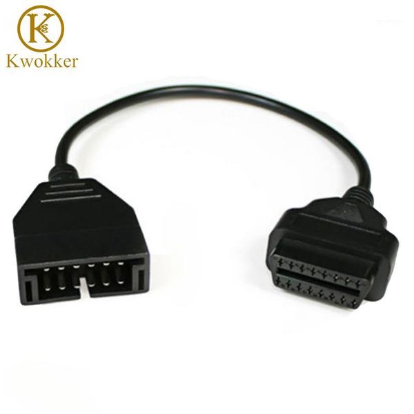 

kwokker obd obd2 connector cable for g-m 12 pin male to 16 pin female obd 2 for vehicle cnp diagnostic extension cable 161