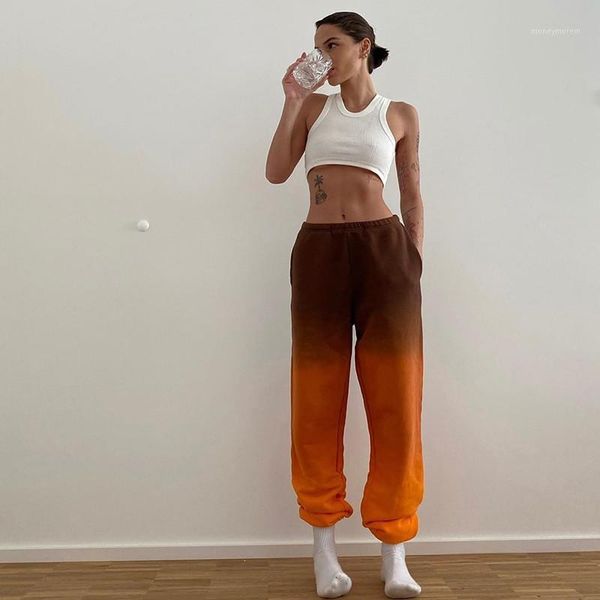 

women's pants & capris women high waist loose autumn gradient casual joggings sweatpants hip-hop trousers pantalones calÃ§as spodnie1, Black;white