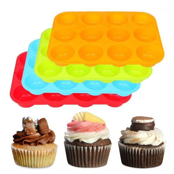 

12 holes muffin moussi silicone mold silicone round cake mould chocolate cake cup non-stick ice tray baking tools for cakes1