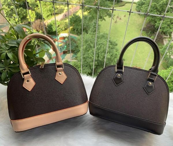 

2023 vuitton classic alma bb old flower brown checkerboard crossbody bag fashion luxury designer shoulder bags clutch handbag shell package