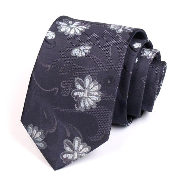 

bow ties 2021 brand male england style 7.5cm wide tie fashion formal for men business work necktie with gift box, Black;gray