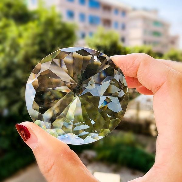 

60mm hanging crystal prism suncatcher chandelier parts garland round glass crystal pendant diy home wedding decor accessories h wmtdqc