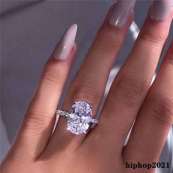 

2021 womens wedding rings fashion silver gemstone engagement rings jewelry simulated diamond women rings, Golden;silver