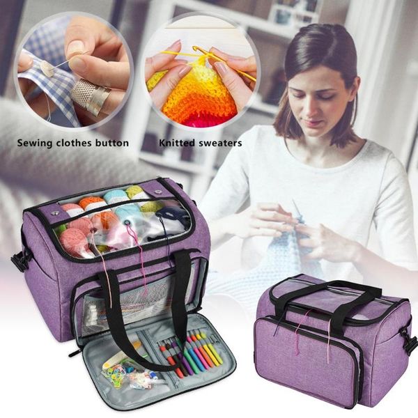 

portable knitting storage bag diy yarn thread tote for wool crochet hooks knitting needles sewing supplies household organizer