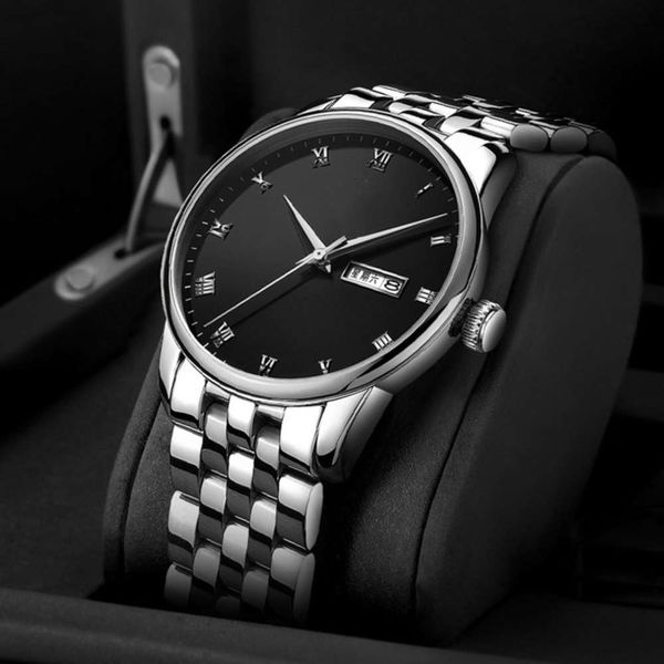 

classic elsie men's mechanical watch swiss new fashion steel belt men's mechanical watch, Slivery;brown