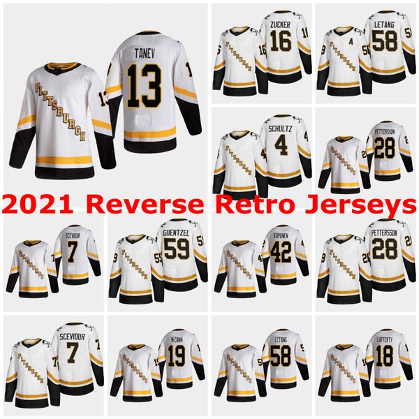 

2021 обратного ретро pittsburgh пингвинов трикотажные изделия 37 sam lafferty jersey 72 pa patric hornqvist 59 jake guentzel phil kessel men, Black;red