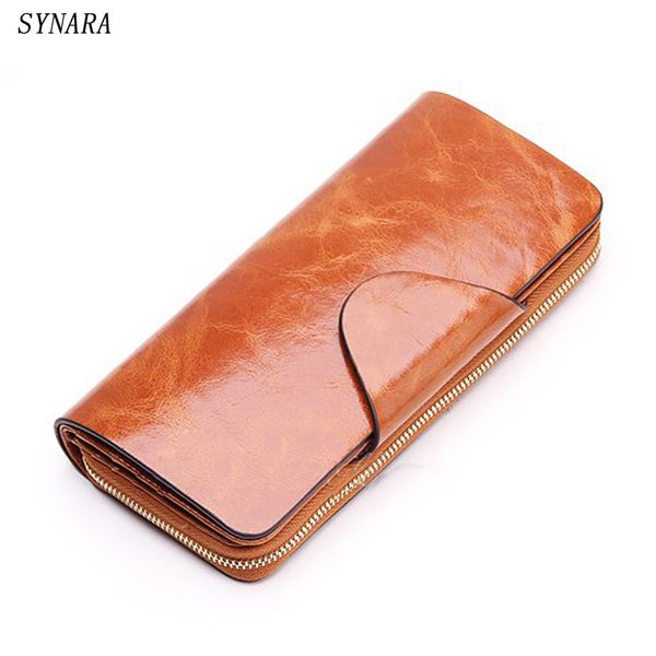 

first layer of cowhide female wallet zipper genuine leather long design lovers men/women purse mobile phone clutch c1115, Red;black