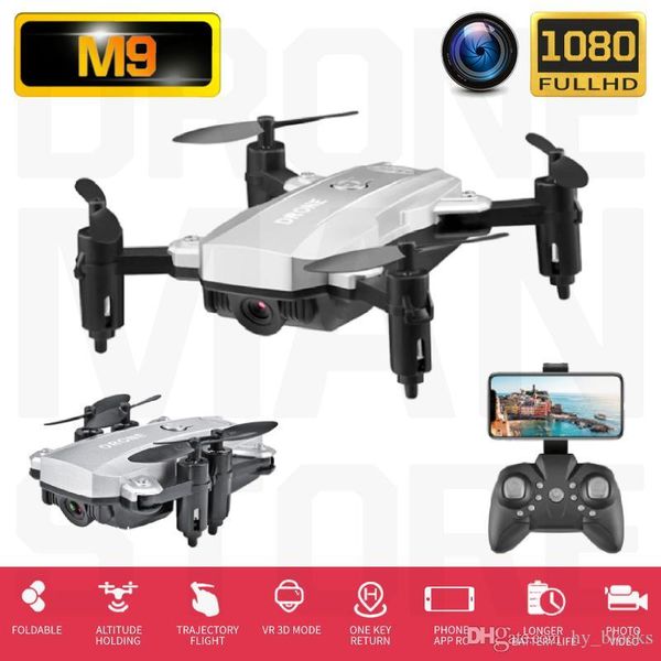 

m9 mini rc drone hd camera 1080p wifi fpv dron foldable altitude hold rc helicopter remoto control quadcopter toys for kids