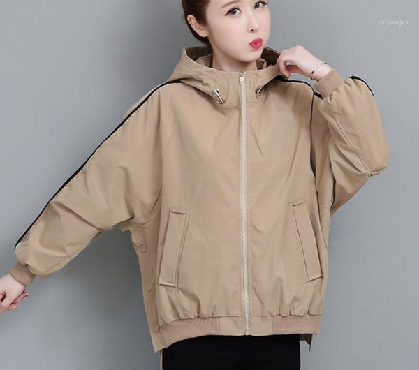 

2021 spring and autumn with new style fashion long sleeve hooded women's jacket coat1, Black;brown