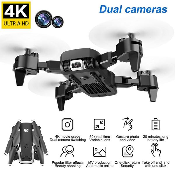 

drones latest kk6 mini drone with wifi fpv 4k hd camera rc remote control helicopter foldable gesture selfie quadcopter gifts for kids
