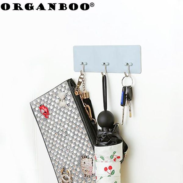

organboo 1pc bathroom seamless strong hooks nail-load 3 hooks kitchen bathroom wall hanger organizer