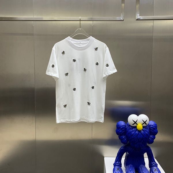 

2021 new bees embroidery t-shirt fashion men and women design t-shirts casual tshirts short sleeved tshirt men, White;black