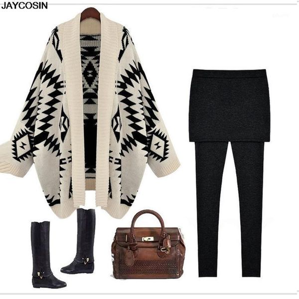 

jaycosin jackets 2020 new fashion warm casual women autumn winter cardigan print sweater jacket coats invierno mujer1, Black;brown
