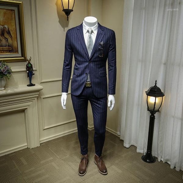 

xm geeki mens blue striped suits man business casual dress suit jackets men's suits wedding dresses groom blazer 365wt531, White;black