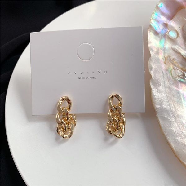 

fashion jewelry wholesale metal gold cool punk style link chain earring dangle earring wholesale, Silver